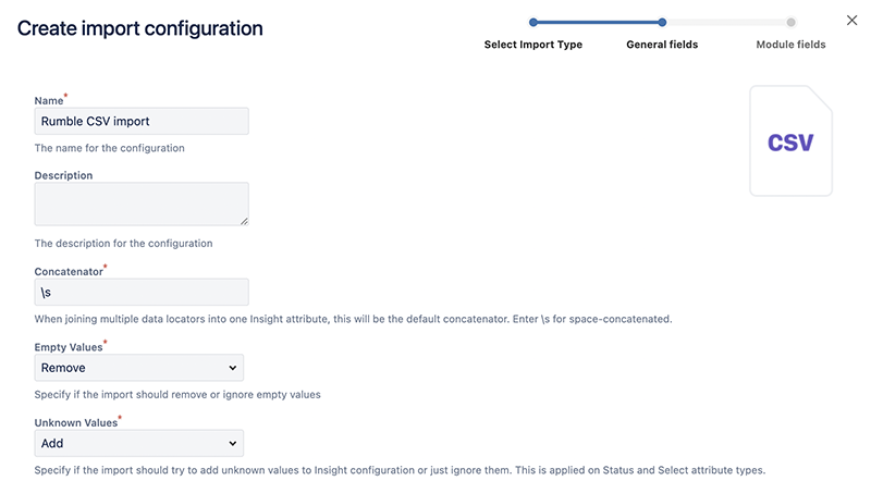 Jira Service Management - Create import configuration 2